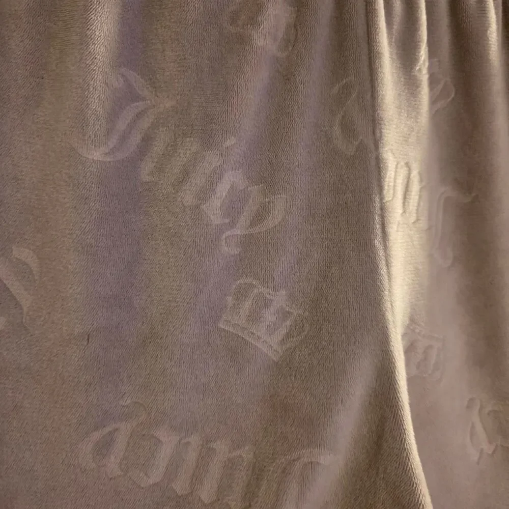 ​Juicy Couture Velour Sleep Shorts Lavender Lilac Embossed Crown Logo Y2K Lounge